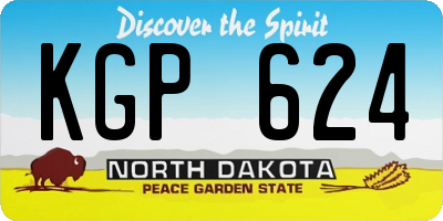 ND license plate KGP624