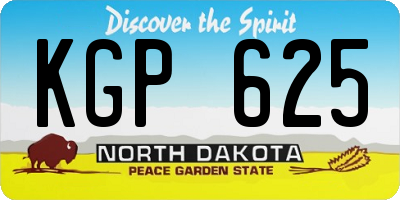 ND license plate KGP625
