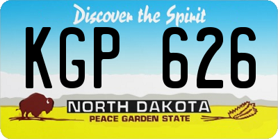 ND license plate KGP626