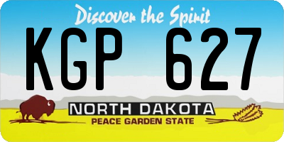 ND license plate KGP627