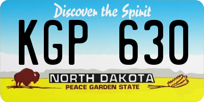 ND license plate KGP630