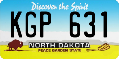 ND license plate KGP631