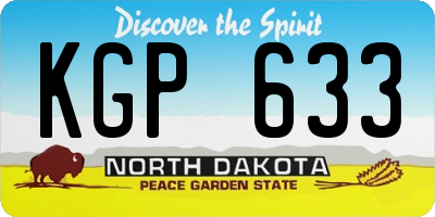 ND license plate KGP633