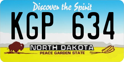 ND license plate KGP634