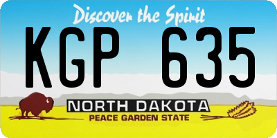 ND license plate KGP635