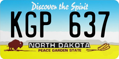 ND license plate KGP637