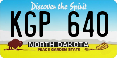 ND license plate KGP640