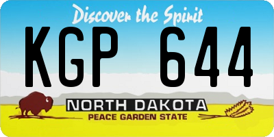 ND license plate KGP644