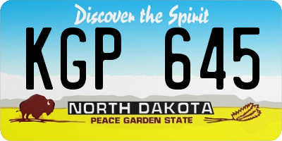ND license plate KGP645