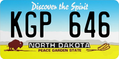 ND license plate KGP646