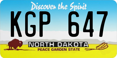 ND license plate KGP647