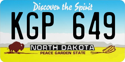 ND license plate KGP649