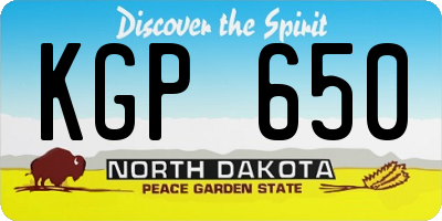 ND license plate KGP650