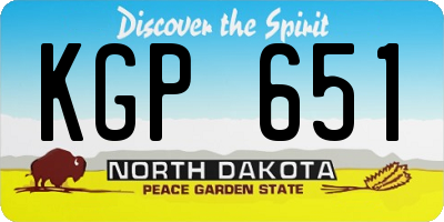 ND license plate KGP651
