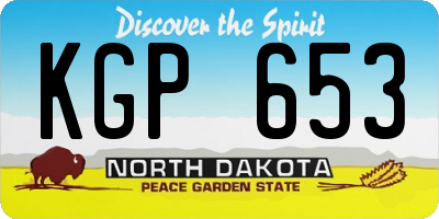 ND license plate KGP653
