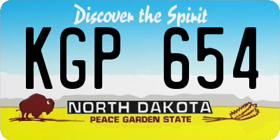 ND license plate KGP654