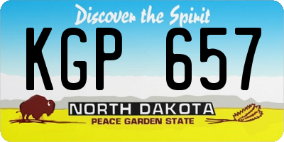 ND license plate KGP657