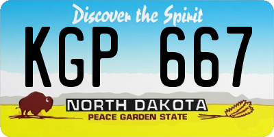 ND license plate KGP667