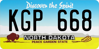ND license plate KGP668