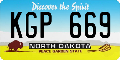 ND license plate KGP669