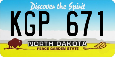 ND license plate KGP671