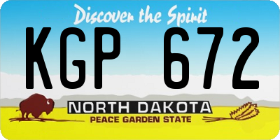 ND license plate KGP672