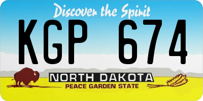 ND license plate KGP674