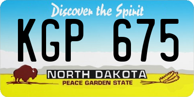 ND license plate KGP675