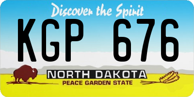 ND license plate KGP676