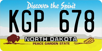 ND license plate KGP678