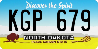 ND license plate KGP679