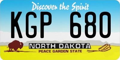 ND license plate KGP680