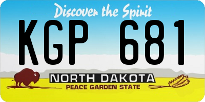 ND license plate KGP681