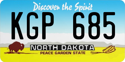 ND license plate KGP685