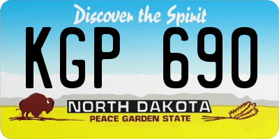 ND license plate KGP690