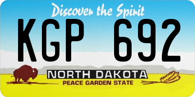 ND license plate KGP692