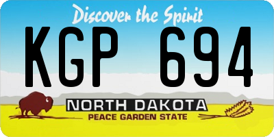 ND license plate KGP694