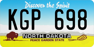 ND license plate KGP698