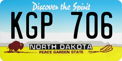 ND license plate KGP706