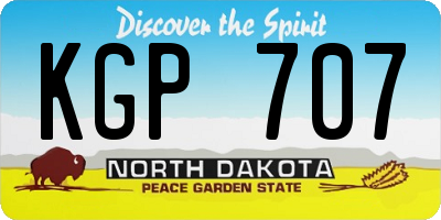 ND license plate KGP707
