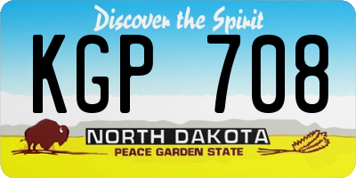 ND license plate KGP708