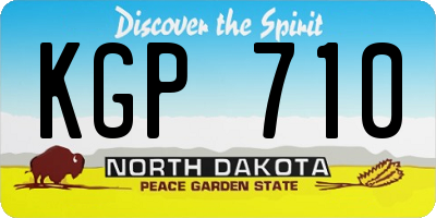 ND license plate KGP710