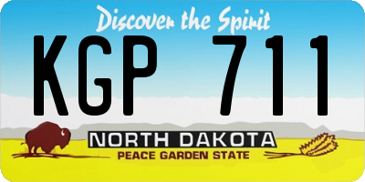 ND license plate KGP711