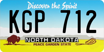 ND license plate KGP712