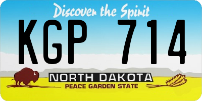 ND license plate KGP714