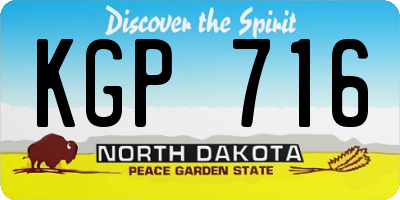 ND license plate KGP716