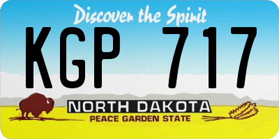 ND license plate KGP717