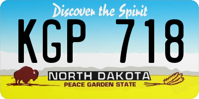 ND license plate KGP718