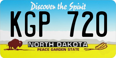 ND license plate KGP720