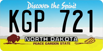 ND license plate KGP721